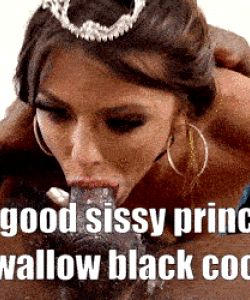 A sissy princess sucking a BBC