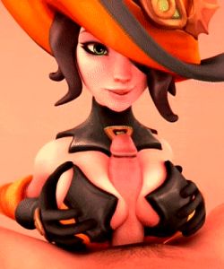 Bewitching Evie Halloween titty fuck