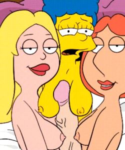 Francine, Marge, and Lois tit fuck lucky stiff