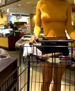 Grocery Shopping Braless