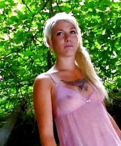 Hot blonde with tattoos gets drilled without mercy