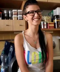 Nerdy Girl Drenched In Cum
