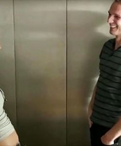 Riskant Fuck in Public Elevator for German Teen Natalie Hot