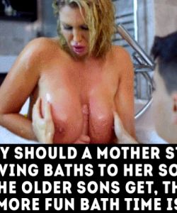 Why should a mother stop bathing with her son?